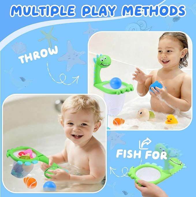 Bath Toys for Kids Ages 1-3, 14PCS Ocean Animal Bathtub Toys, Light Up Sensory Shower Toy Set for Baby 6-12-18 Months Bathtime, Birthday Gifts for Toddler Boys Girls 1 2 3 4 5 6 Years Old