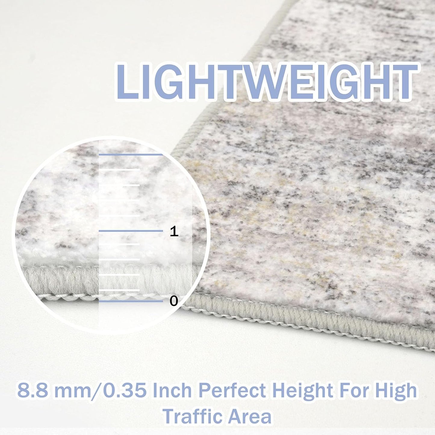 IOHOUZE Abstract Runner Rug 2x5 Ft Washable Runners for Hallways, Non Slip Kitchen Runner Printed Faux Wool Entryway Runner Indoor, Modern Abstract Floor Carpet for Hall Kitchen Bedroom, Grey Beige