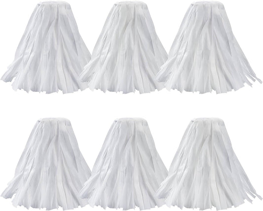 Matthew Cleaning Looped-Open Disposable Industrial Wet Mop Head 1.25'' Universal Headband Non-Woven Commercial Replacement for Indoor & Outdoor Use, Floor Cleaning String Mop Refill 6 Pack