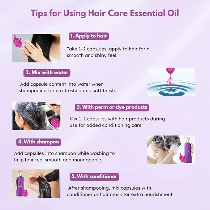 Hair Oil Capsules for Damaged Hair – Deep Repair & Nourishment – Lightweight Leave-In Treatment for Dry, Frizzy, Color-Treated Hair – 50 Capsules (50 Capsules)