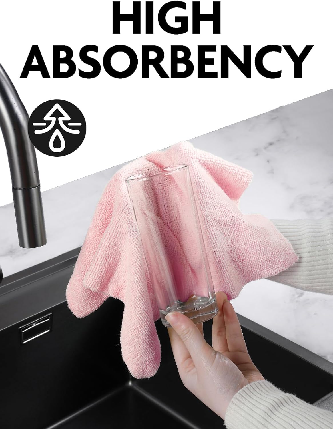 Fantasticlean Microfiber Cleaning Cloth Roll -40 Pack, Tear Away Microfiber Towels, 12" x 12", Reusable, Washable, Scratch Free, Ultra Absorbent Dishcloth for Car, Home Supplies, Pet, Kitchen (Pink)