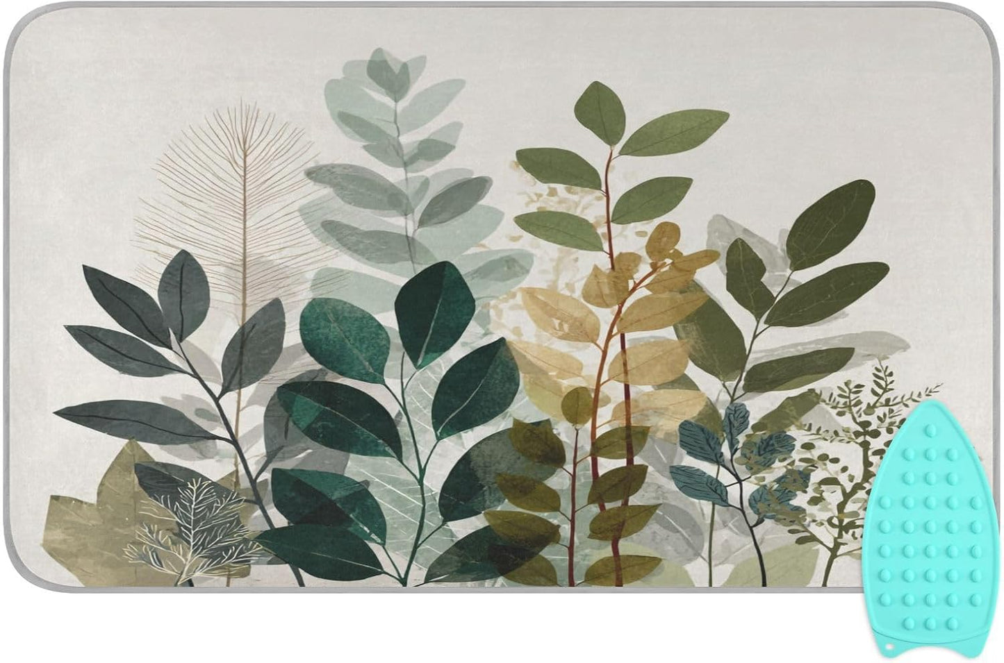 Ironing Mat Portable Ironing Pad Ironing Blanket for Table Top Heat Resistance Double-Side Using Travel Large 47.2 x 27.6 Inch Foldable Lightweight Beige Boho Style Leaves