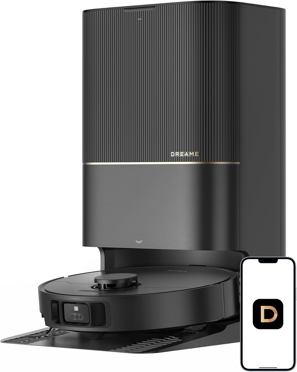 DREAME X40 Ultra Robotic Vacuum with Removable & Liftable Mop, 12,000Pa Suction, Side Brush Extensive Cleaning, 158°F Mop & Washboard Self Cleaning, Auto-Empty, Auto Refill, liftable Brushes