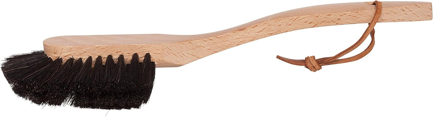 REDECKER Oiled Beechwood Dish Brush with Curved Handle, Set of 2, 10-1/2-Inch Long - Redecker Wood Dish Brush - Natural Bristle Dish Brush