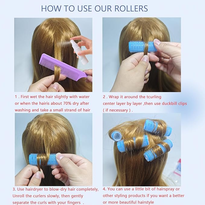 ZMD 18Pcs Self Grip Small Hair Curlers Rollers, Plastic Hair Curlers Heatless Salon Hairdressing Curlers DIY Curly Hair-Accessories for Women Girls Short Medium Thick Hair (0.8 x 2.4 Inch)