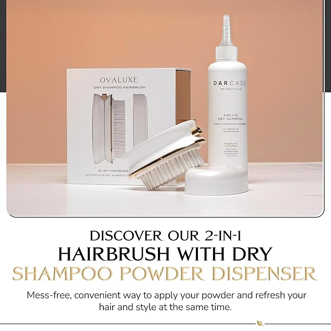 DARCASE Airluxe Dry Shampoo Powder – Non-Aerosol Oil Absorbing & Hair Refreshing Dry Shampoo with Argan Oil, Aloe Vera & Oat Extract – Talc-Free Powder Shampoo for Women & Men – 6.5oz - Rosemary