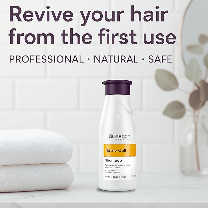 Sulfate-Free Shampoo for Dry Damaged Hair – Plant-Based Formula with Shea Butter & Stem Cells – Deep Moisturizing Professional Hair Care – Safe for Color Treated Hair | 11.16 fl oz
