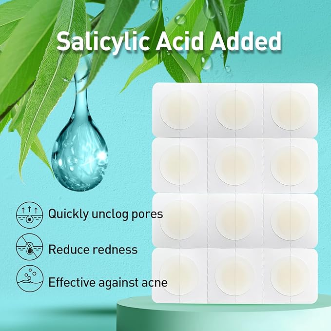 TKTK Pimple Patches, 12mm Invisible Acne Patches for Face with Salicylic Acid, 0.01cm Extra Thin Outer Edge, Hydrocolloid Zit Patch for Pustule, Whitehead, Cystic Acne Spot, 96 Count