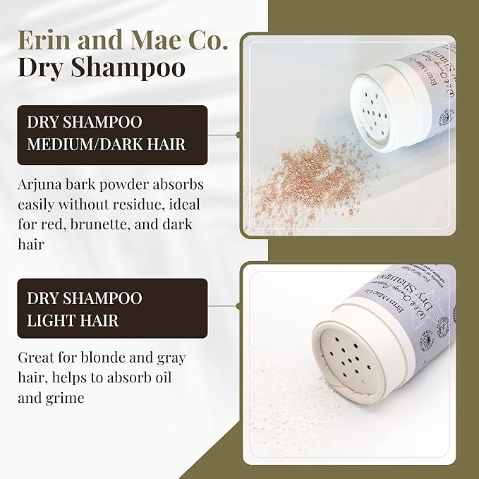 Dry Shampoo Powder | Non-Aerosol Organic Dry Shampoo | Shampoo For Women & Men | Powder Dry Dhampoo Less Grease Free From Artificial Fragrance | Eco-Friendly Paper Shaker Tube | Medium Dark Hair - 2oz