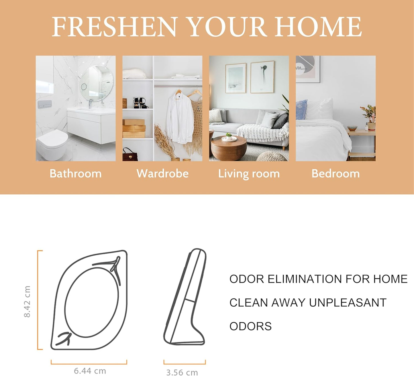 Air Freshener for Home, 4 Pack, Gingerbread, Odor Eliminator for Small Area Closets Bathroom Pets Strong Odor, Up to 120 Days