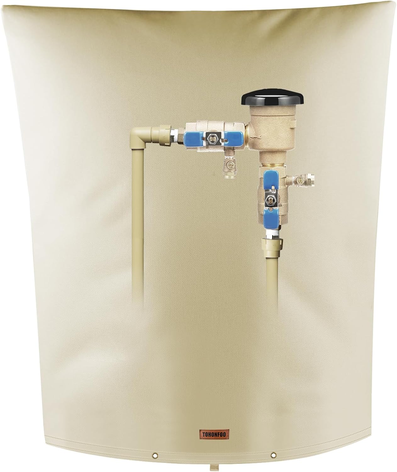 Backflow Preventer Pipe Insulation Cover (5°F) - Irrigation Sprinkler Valve Insulated Pouch - Water Well Pump Cover - Sturdy 5 Layers for Winter Freeze Protection, 26" W x 40" H, Beige