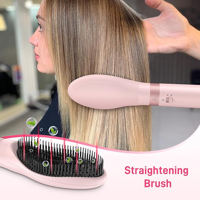 Dual Voltage Hot Air Styler Wrap - 5 in 1 Hair Dryer Brush with Fast Drying Blow Dryer, Styling, Straightening & Volumizing with Travel Bag (100V–240V)