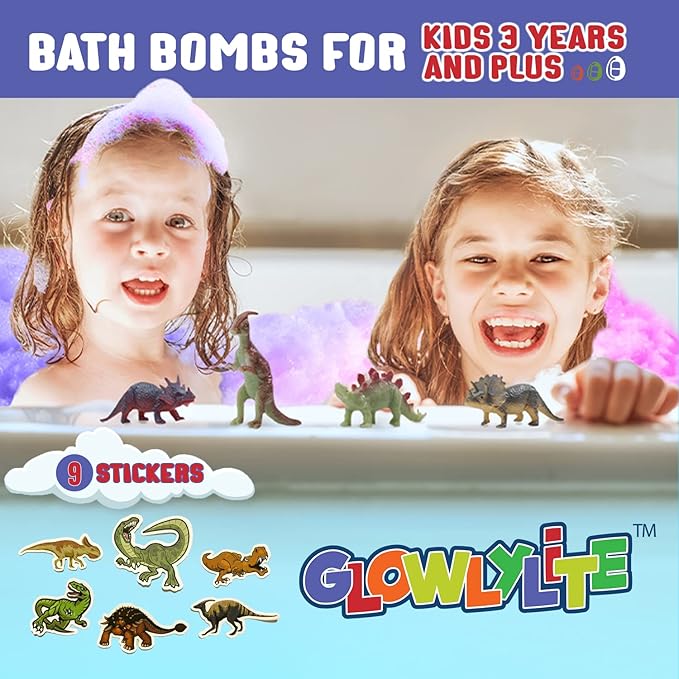 Bath Bombs | 9 Pack Organic Bath Bomb For Kids With Surprise Inside | Organic Bubble Bath Fizzies With Toys, Fun Birthday Gift And Stocking Stuffer for Boys and Girls, Perfect for Bath Time