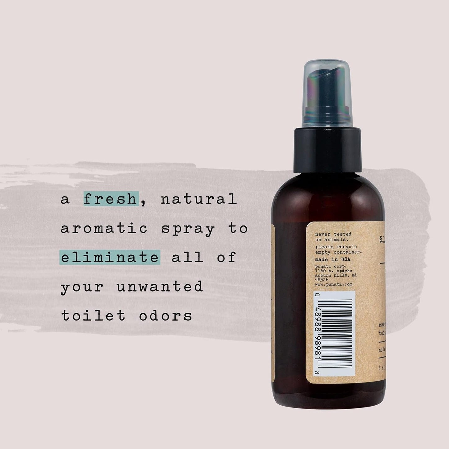 Air Essentials Essential Oil Toilet Spray - Odor Eliminator & Air Freshener - Made with Pure Essential Oils - Lavender Blossom - 4 Ounce