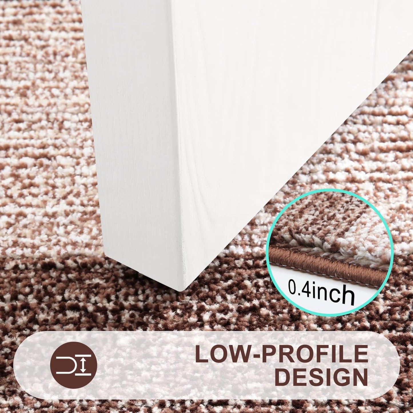 Kitinjoy Indoor Outdoor Door Mat, 40x32 Non-Slip Absorbent Dirt Trapper, Low-Profile Washable Inside Entrance Front Floor Mat, Sturdy Soft Entry Doormats for Entryway, Brown