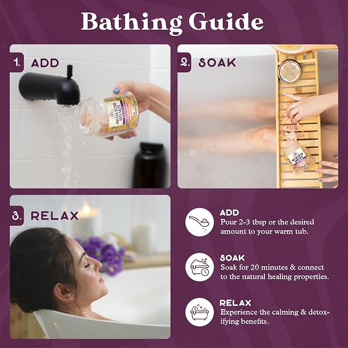 Purple Canyon SolSalts Matcha Detox Bath Salts with Clay Crumbles | Lemon Basil Scented Soak with Green Tea & Grape Seed Oil