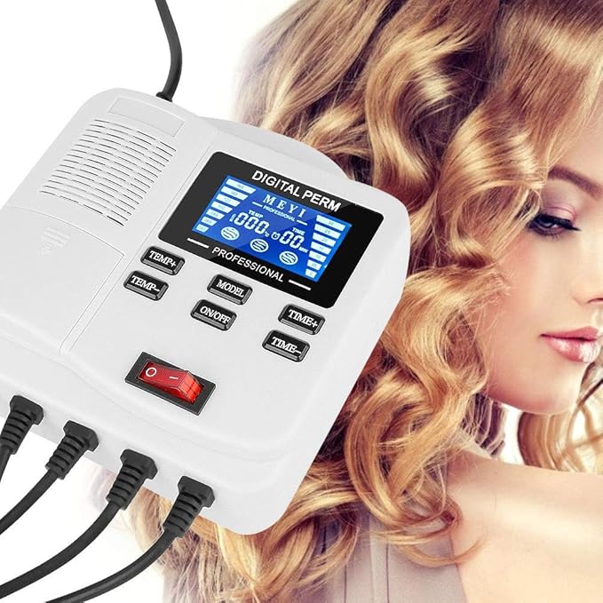 Professional Curling Roller,Small Portable Digital PTC Heating Hair Perm Machine with Hair Roller Styling Tool (EU Plug)