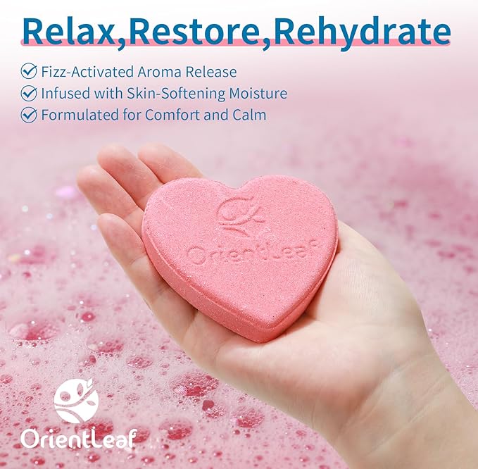 Bath Bombs for Women, Stocking Stuffers, Bath Bombs Plant Scented Lavender, Rose, Eucalyptus, 6 x 2 oz