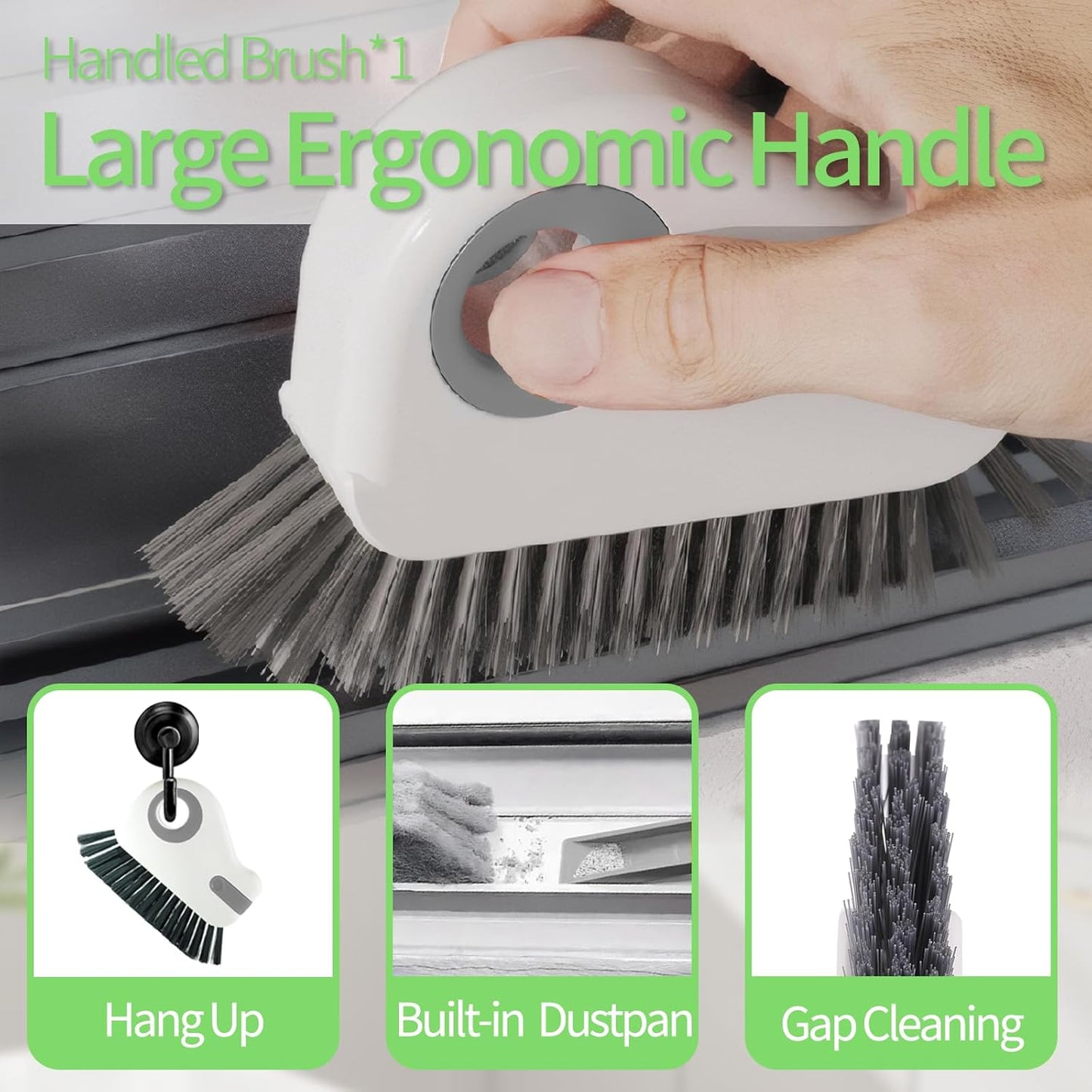 13Pcs Crevice Cleaning Brush Set, Window Groove Cleaning Brush Kit Hard Bristle for Sliding Door, Sill, Tile Lines, Shutter, Corner, Grout, Sink