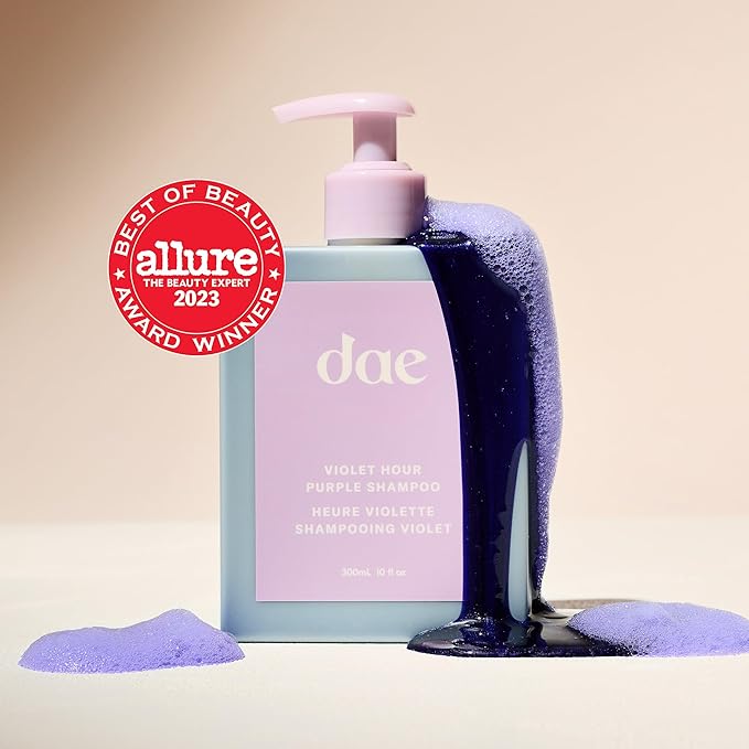 DAE Hair Violet Hour Purple Shampoo - Fights Brasiness, Enhances Color, & Repairs Damage (10 oz)
