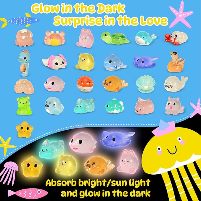 Bath Bombs for Kids with Surprise Toys Inside, 25 Pack Natural Bath Bombs with Glow in The Dark Sea & Land Animal Toys, Handmade Organic Safe Fizzy Salt Balls Gift Set for Boys Girls Toddlers