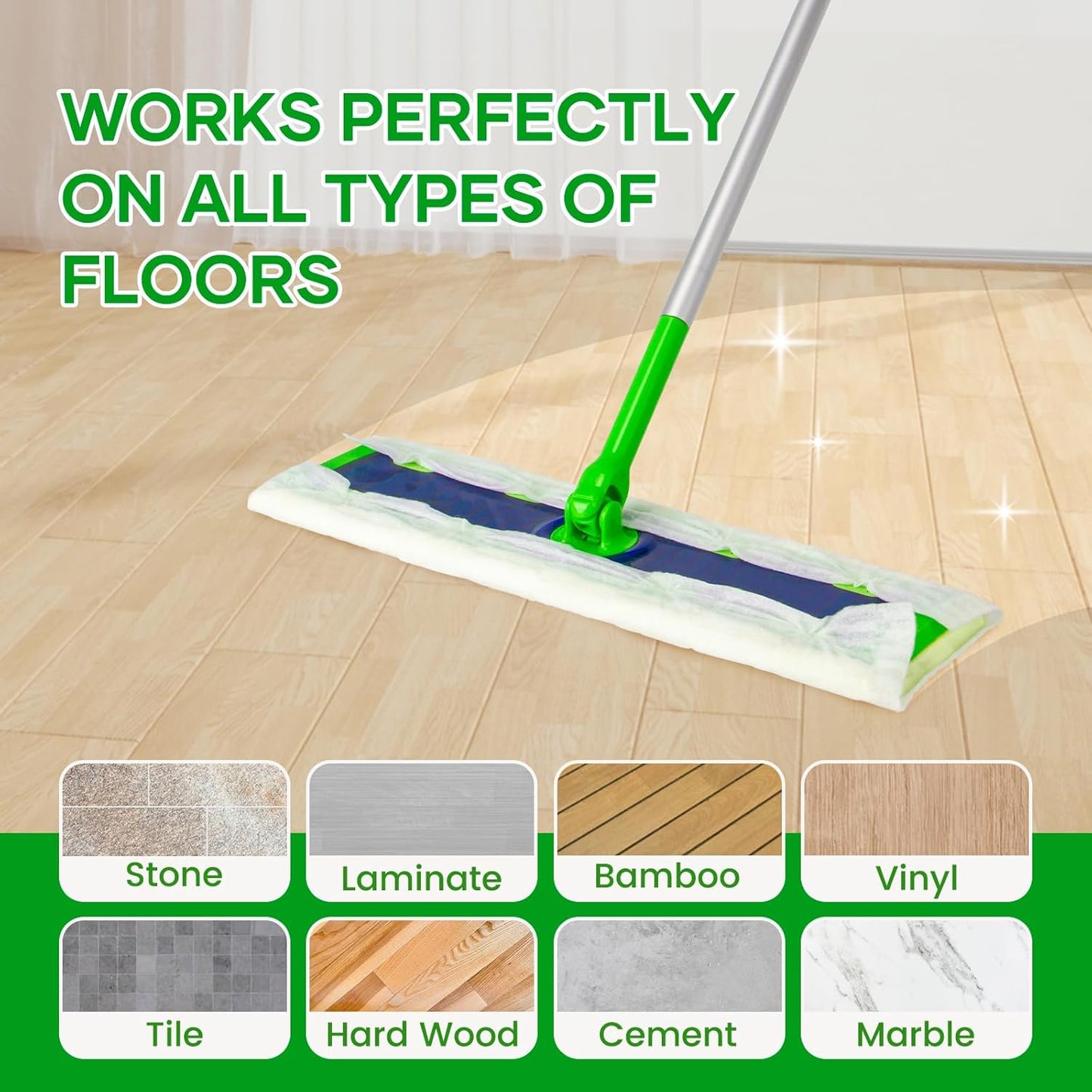 ‌60 Pack Dry Sweeping Cloths for Swiffer Sweeper XL Replacement - Dust-Absorbing Disposable Pads, Non-Washable & Unscented, Compatible with Swiffer XL (Static-Lift, Lint-Free)