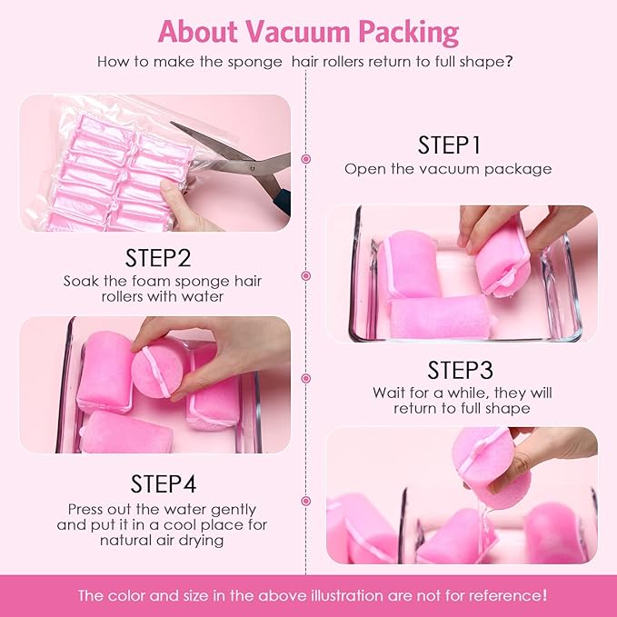 Syhood 12 Pcs Jumbo Foam Sponge Hair Rollers 1.89 Inch Soft Sleeping Curlers Flexible Large Foam Rollers and Rat Tail Comb for Hair Styling(Pink)