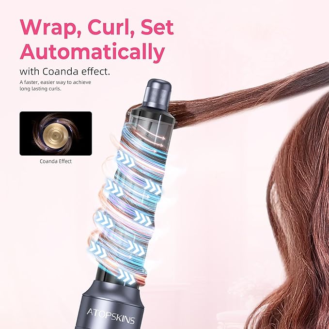6 in 1 Blow Dryer Brush Set & Hot Air Styler, Negative Ionic Hair Dryer Brush Hair Styling Tools for Fast Drying Straightening Curling Voluming, Ideal Gifting for Women (Blue)