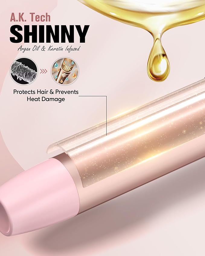 FARERY 1/1.25/1.5 inch Rotating Curling Iron Curling Brush Set, Automatic Curling Iron Heated Round Brush for Long Hair, Create Gorgeous Curls & Waves, Adjustable Temperature 300-410℉, Auto Shut-Off