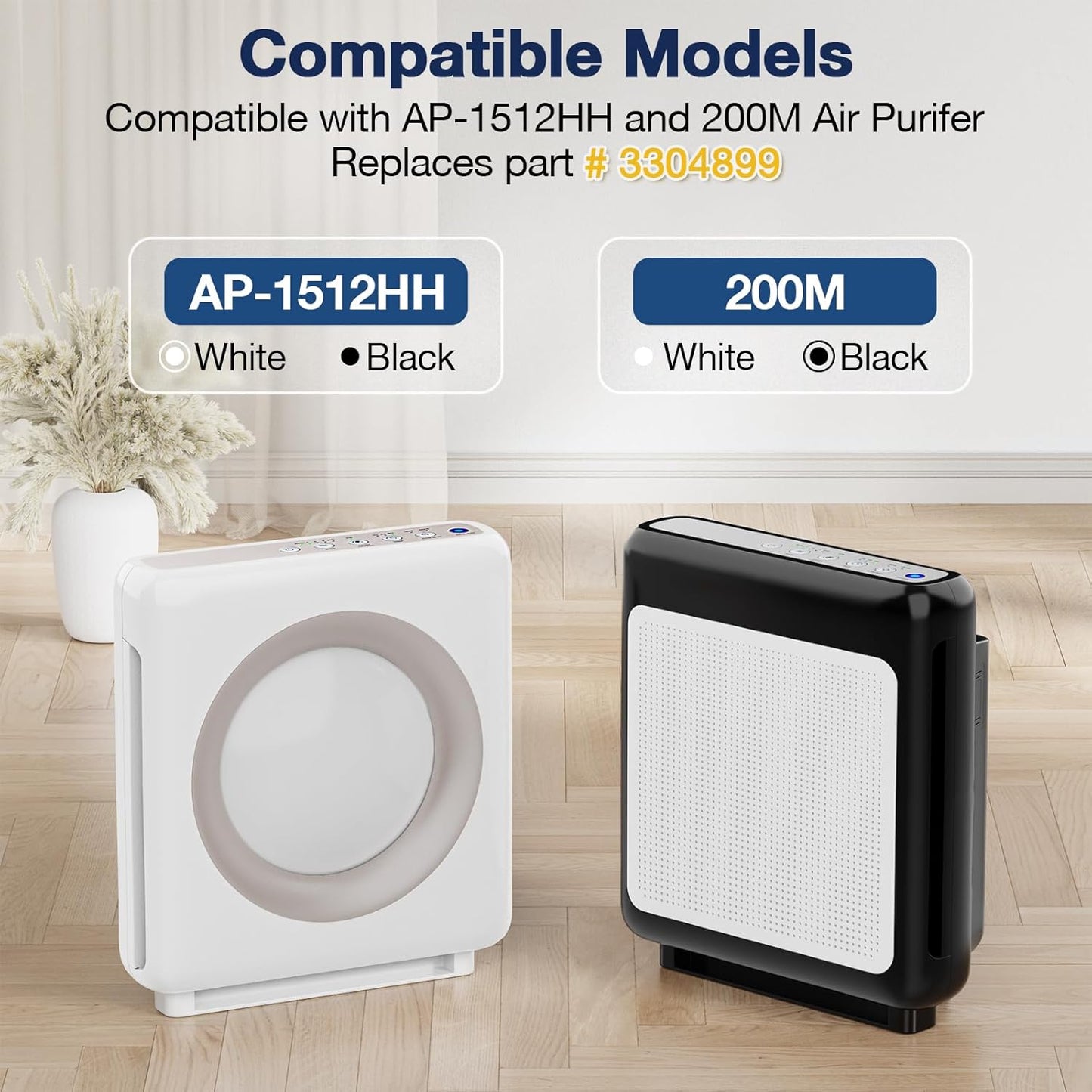 AP-1512HH HEPA Replacement Filter for Coway AP-1512HH AP1512HH Mighty Air Purifier, AP-1512HH-FP Item NO #3304899, 4 Pack AP-1512HH HEPA Filter Only