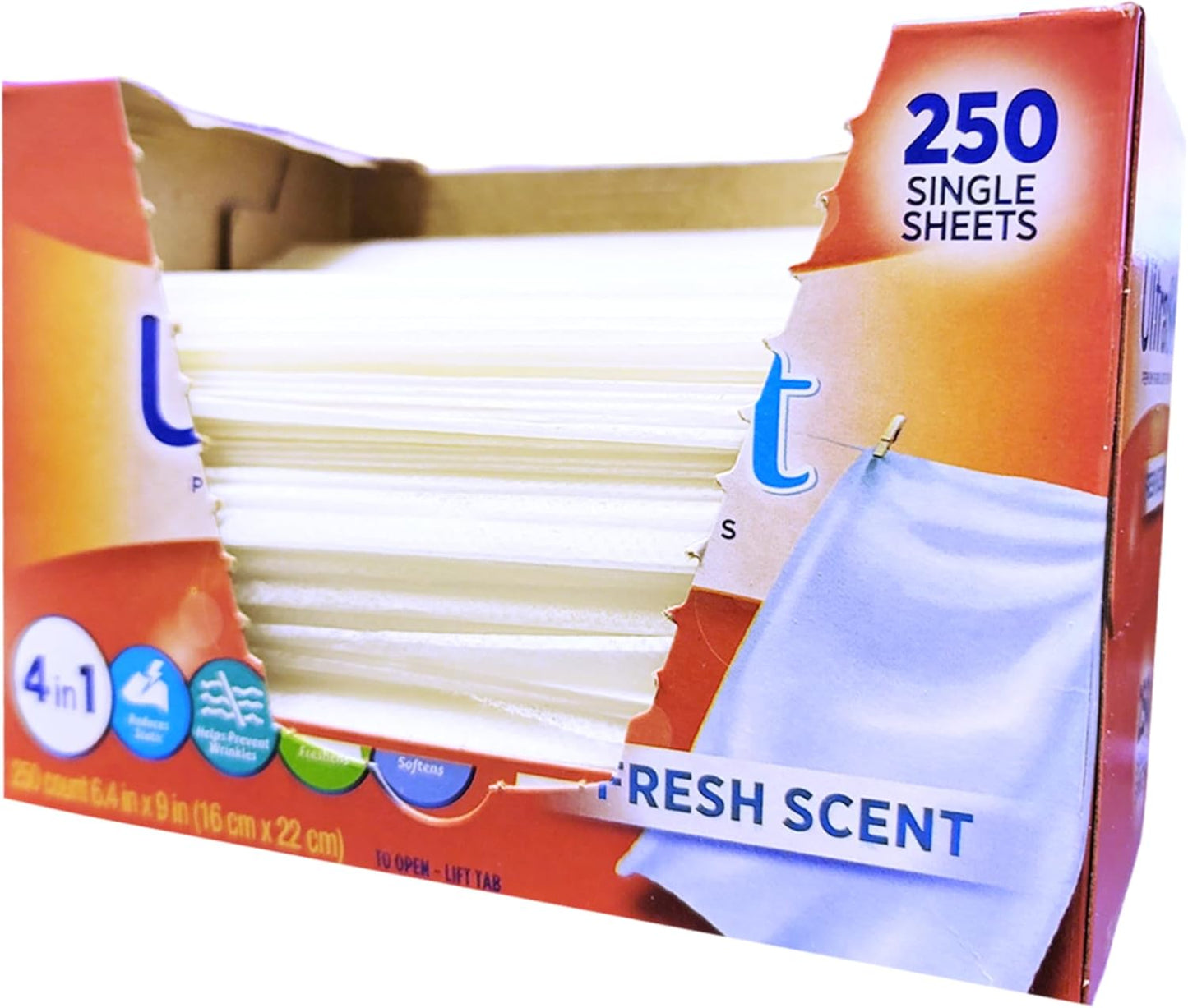 200 Single Laundry Dryer Sheets(6.4"x9")w/ Easy Dispenser Box Packaging,Household Premium 4 in 1 Fabric Softener Fresh Scent,Drive Clothes Ultra Soft,Plus 200 Pulls ZNRO 4-Ply 6.1"x6.9" Facial Tissues