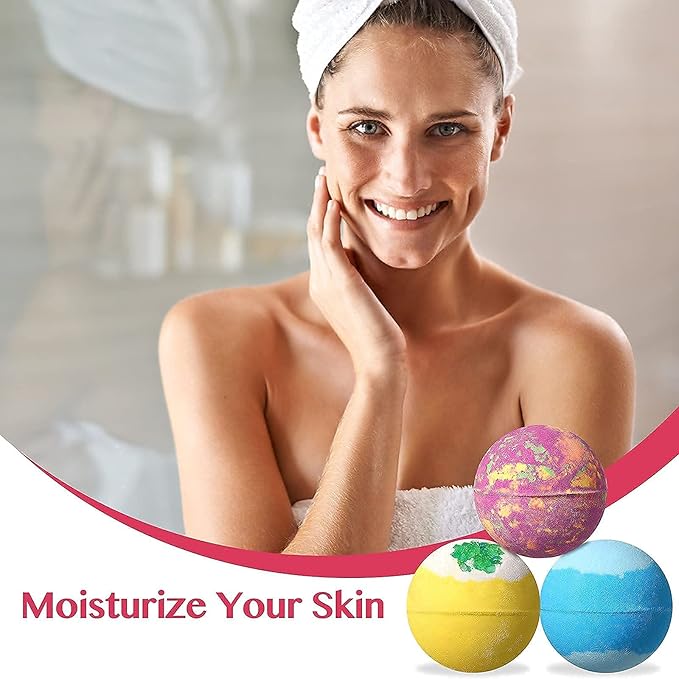 Lagunamoon Bath Bombs for Kids, Women - Bubble Bath Shower Salts for Women - Relaxing Bathbombs Set - Bath Essentials Shower Bubble Steamers (12-Pack Bath Bombs)