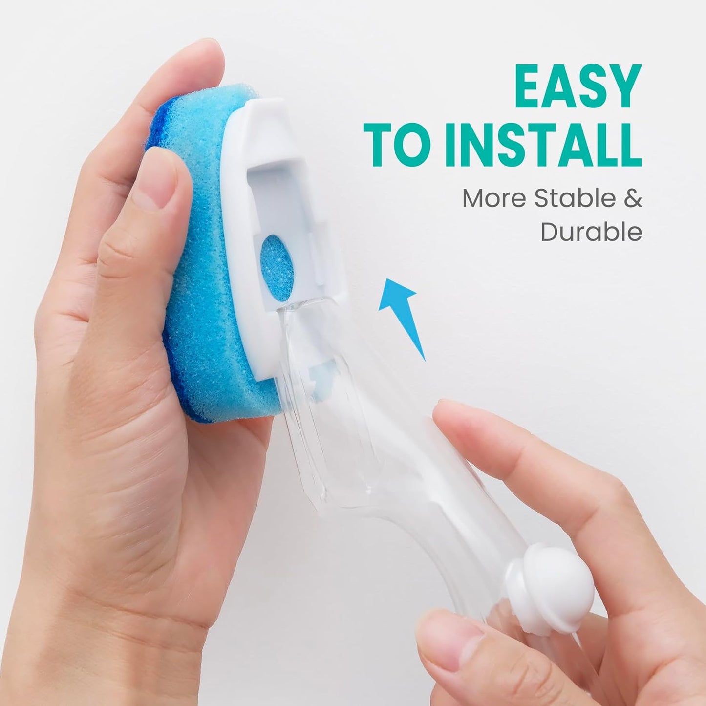 HELIME Heavy Duty Dish Wand Refills Kit with Handle, 6 Non Scratch Dishwand Refill Pack, Replacement Sponge Heads Set,Dishwashing Scrub Brush,Soap Control Dispenser Scrubbers, Dishwasher Cleaning Tool