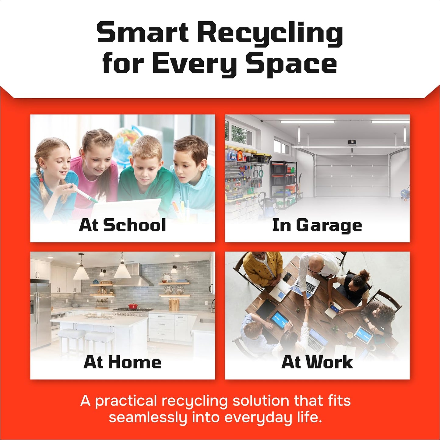 Multi Bin Recycling System with Six Stackable 6 Gallon Recycle Bins to Build Your Recycling Center for Offices, Kitchen, Garages, Businesses (6 Pack, Blue/Green)