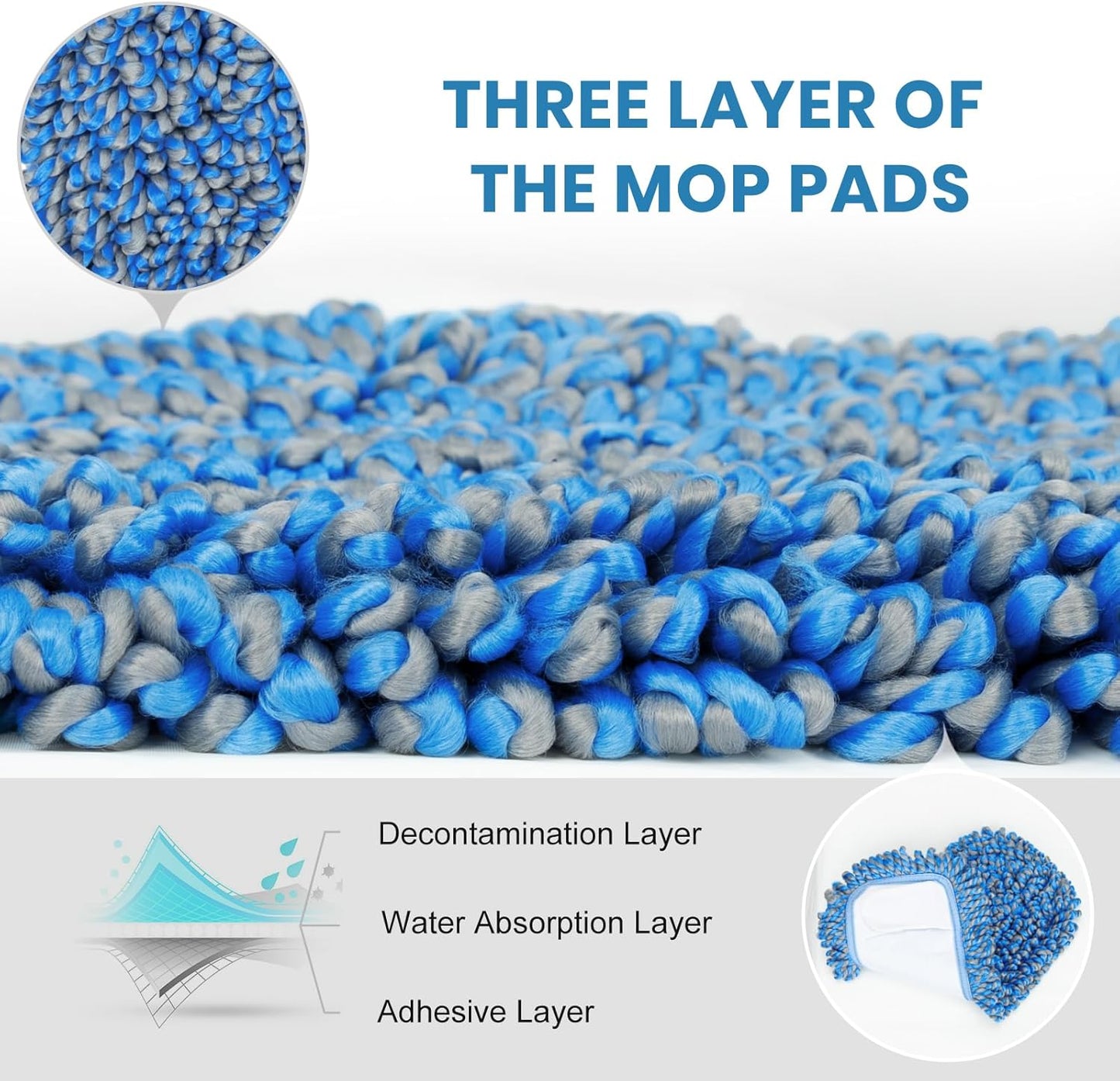 MAVRIZ Dust Mop for Hardwood Floor Washable Wet and Dry Mop with 58" Long Handle, 360° Rotating Microfiber Mop for Wood, Laminate, Tile Floor