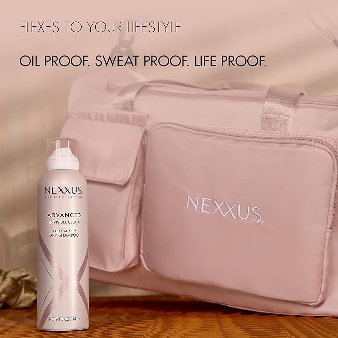 NEXXUS Dry Shampoo, Travel-Size 3-Pack, Advanced Invisible Clean – Instant Oil Control for Soft, Shiny Hair Between Washes, Rose & Waterlily Scent, 1.15 Oz Ea