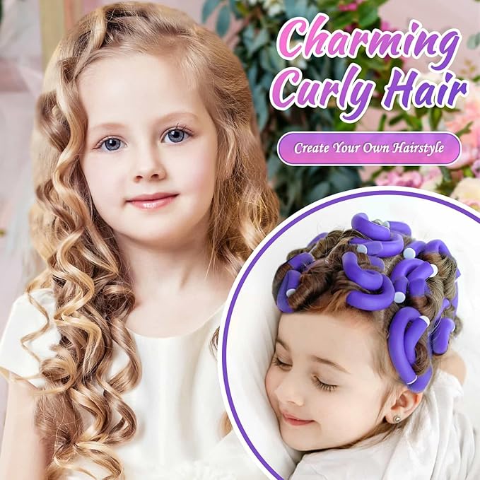 30Pcs Small Foam Hair Curlers, 9.45" Length x 0.47" Diameter, No-Heat Flexible Curling Rods for Short, Medium and Long Hair