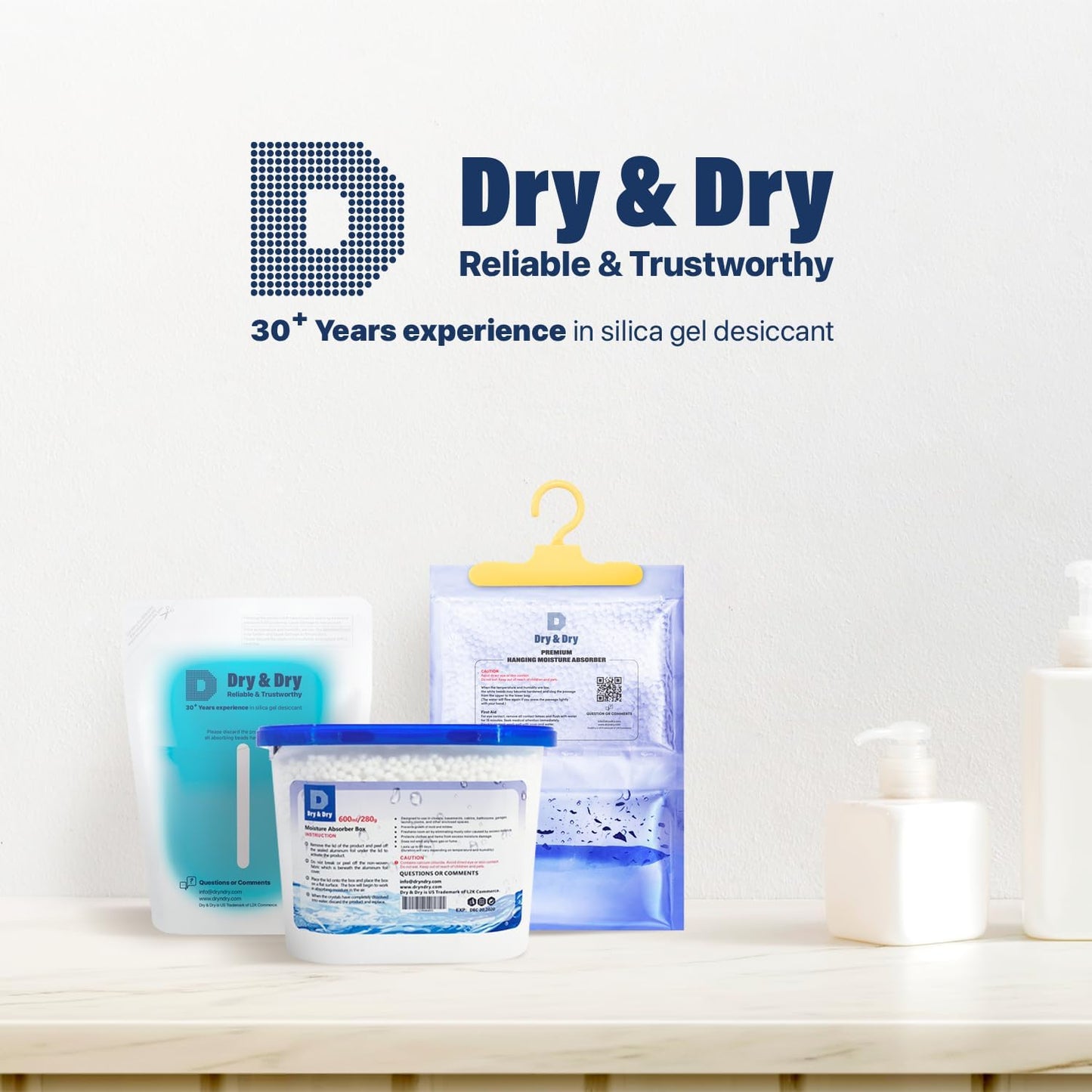 Dry & Dry Moisture Absorbers Refill Beads (30 LBS) - Dehumidifiers for Home Dehumidifier for Basement Dehumidifiers for Bedroom Small Dehumidifiers, Moisture Absorber Refill, Fragrance Free