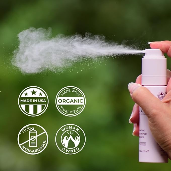 Hair Dance Dry Shampoo Powder | Non-Aerosol | Travel Size | Natural & Organic | Made in USA | No Benzene, Vegan, Cruelty Free, For All Hair Colors, Free of Talc | Grapefruit Oil Scent - 0.8 Ounce