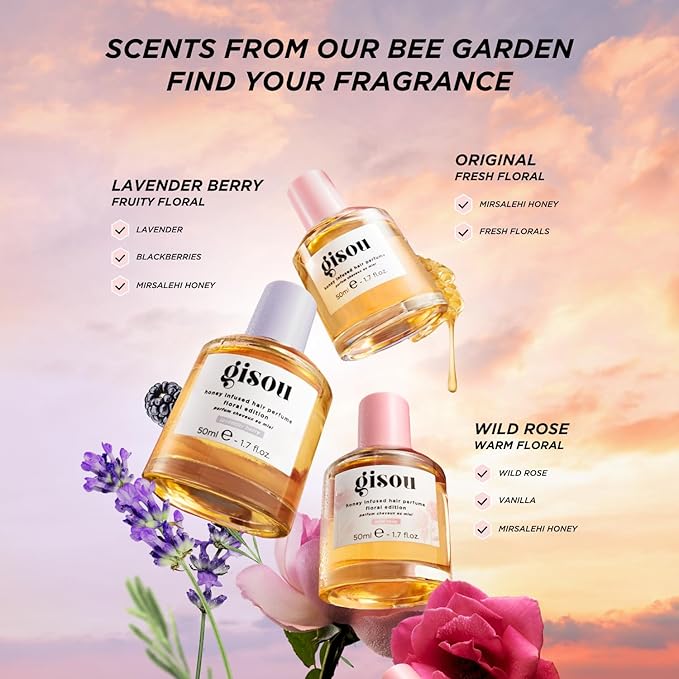 Gisou Honey Infused Hair Perfume Mini – Long-Lasting Hair Fragrance with Mirsalehi Honey & Argan Oil, Wildflower Honey, 0.5 Fl Oz