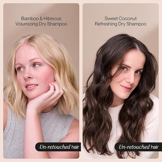 Suave+ Dry Shampoo Spray Variety 2-Pack – Volumizing Bamboo & Hibiscus, Refreshing Sweet Coconut, 4.3 Oz Ea