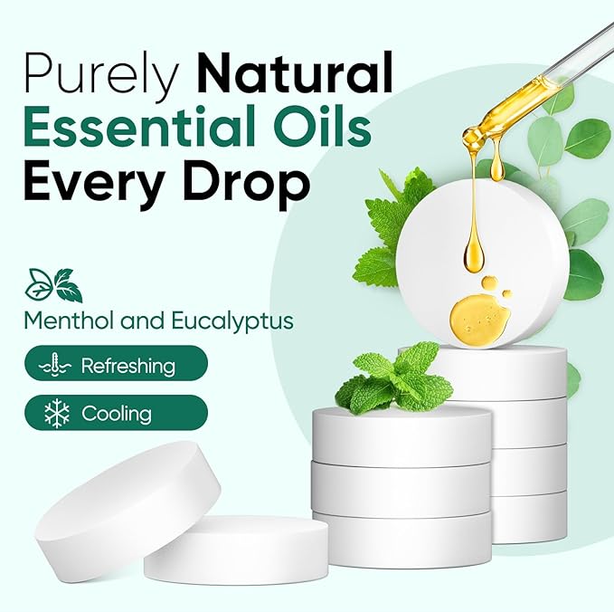 Shower Steamers Aromatherapy, 18-Pack Shower Bombs, Long-Lasting Shower Tablets Essential Oil Stress Relief and Relaxation Bath Gifts for Women and Men (Eucalyptus & Menthol)