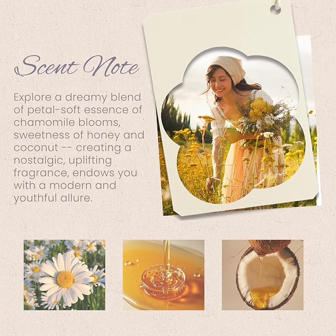 Hair Perfume for Women, Long-Lasting Hair Body Perfume Mist Spray, Honey Infused Chamomile Pheromone Hair Fragrance- Odor Remover Hair Shine Portable Fragrance Mist 1.69 fl.oz