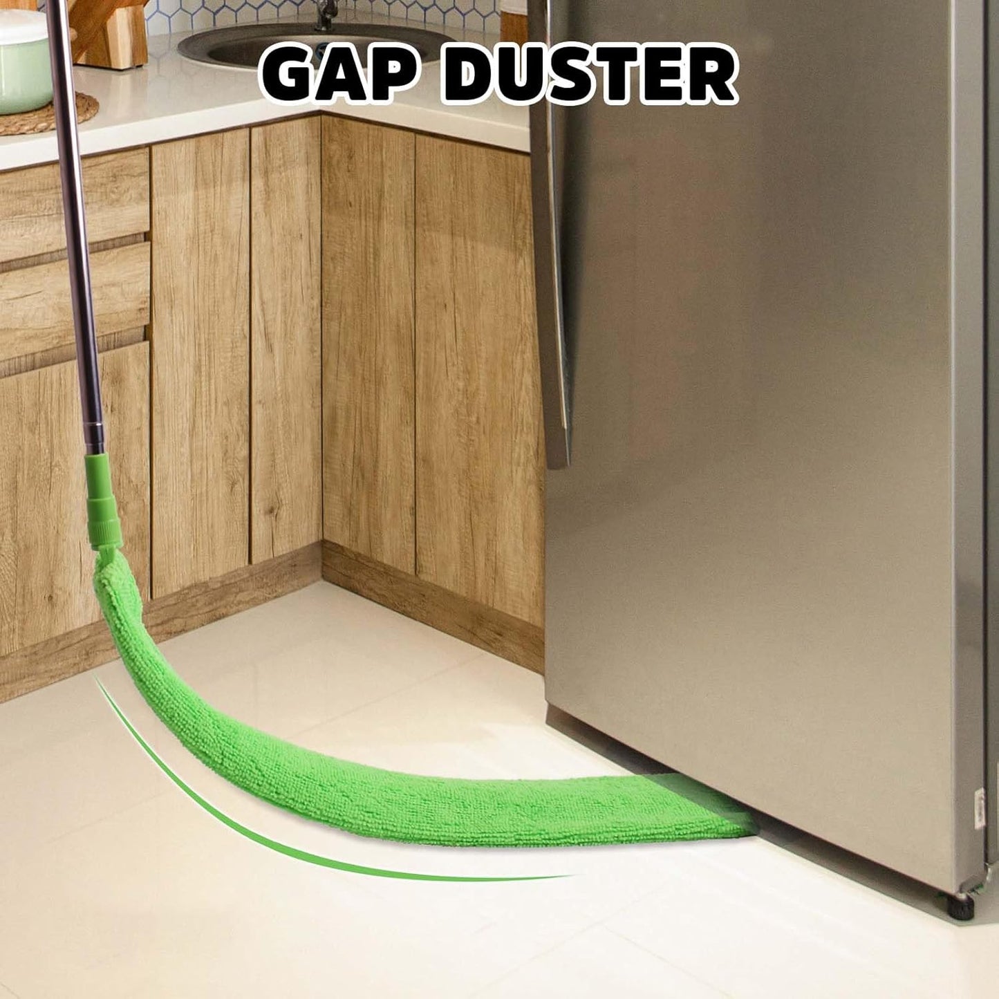 Cobweb Duster with Extension Pole, Bafezoze Ceiling Fan Duster with Long Handle, Spider Web Brush Flat Duster for Under Appliances High Ceilings Outdoor