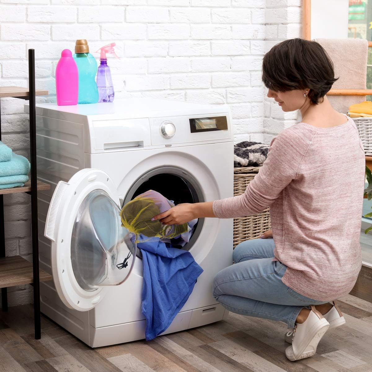 iMucci 12Pcs Mesh Bag 13"X15.5" Drawstring Gym Bag Nylon Mesh Drawstring Bag with Cord Lock Closure for Collecting Toys Travel Sports