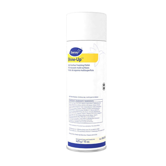 Diversey Shine-Uptm/mc Multi-Surface Foaming Polish, Lemon Scent, 15 Oz Aerosol Spray, 12/carton