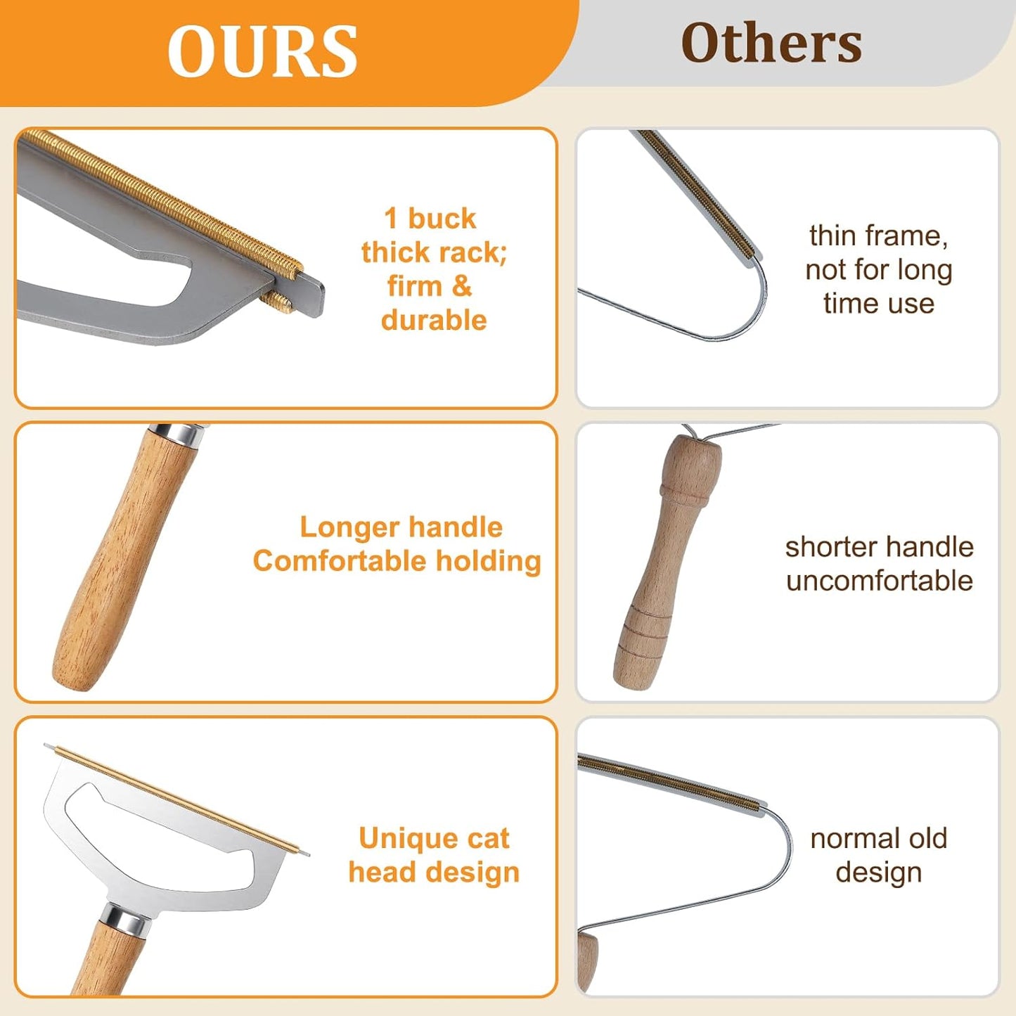 Metal Carpet Brush Pet Hair Remover, 1 Buck Thick Rack Wood Handle Portable Carpet Scraper, Embedded Couch Lint Pilling Dog Cat Fur Remover, Fabric Shaver Depiller Furniture