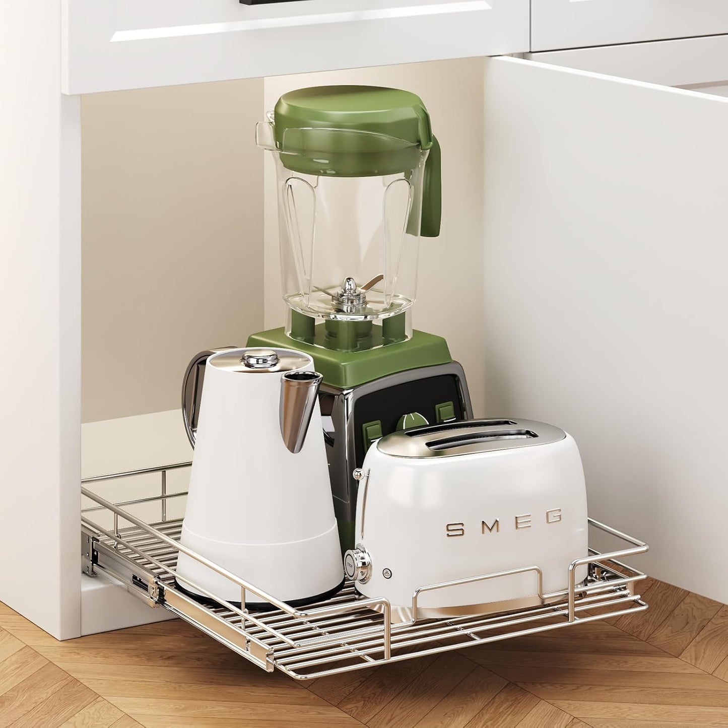 Pull Out Cabinet Organizer 19½" W x 21½" D, Heavy Duty Cabinet Pull Out Shelves, Slide Out Drawers Organization for Kitchen Cabinets Bathroom