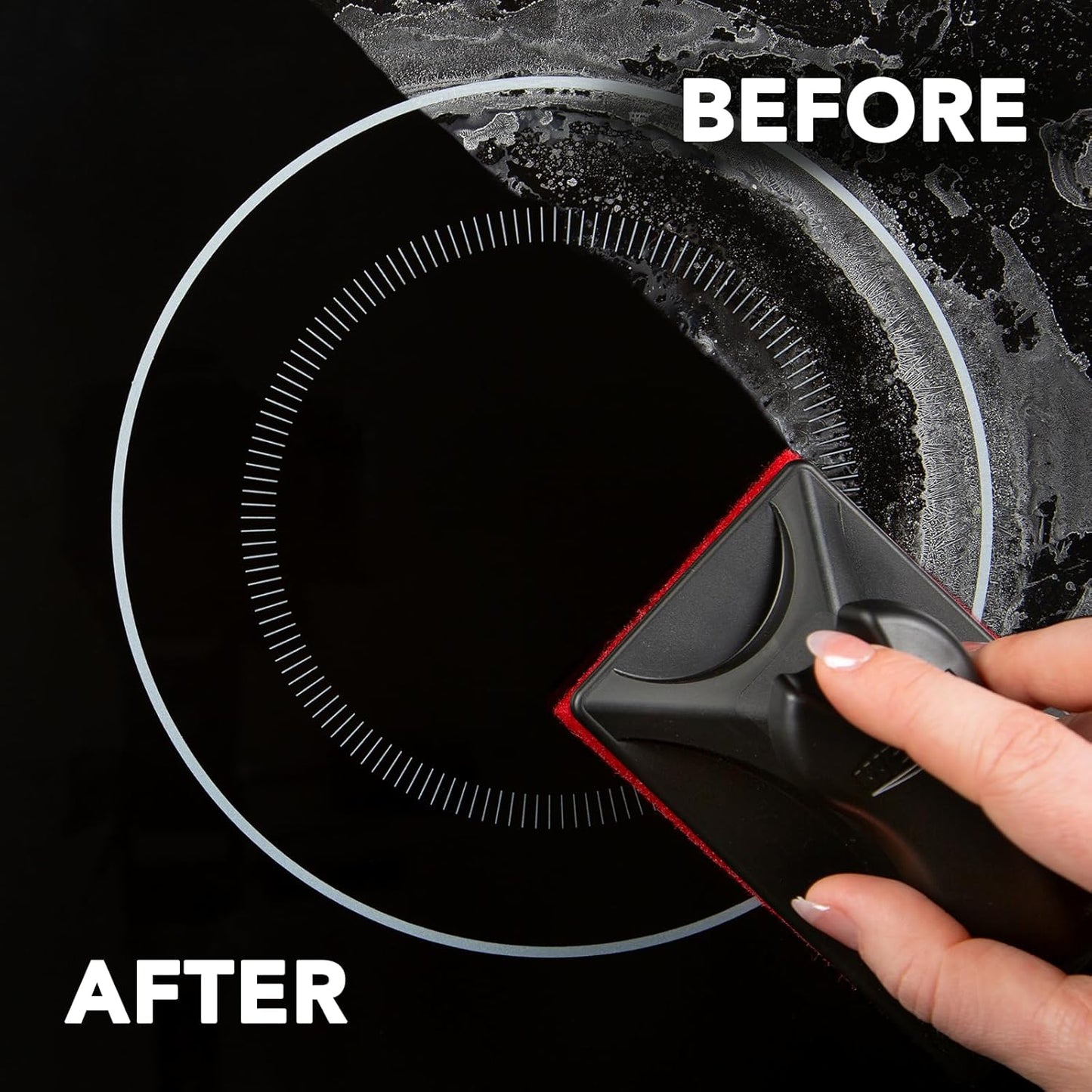 Weiman Glass Cooktop Cleaner Kit - Remove Burned on Food, Grease & Grime and Polish Stovetop, Ceramic & Induction, Streak Free, Cleaning Supplies, 20 Oz, Scrubbing Pad, Razor Scraper