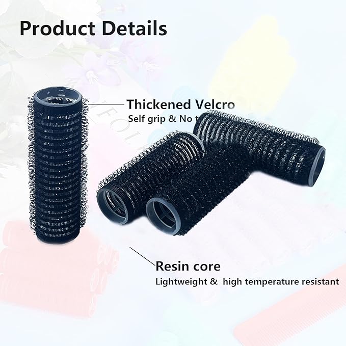 18PCS Self Grip Small Hair Curlers Heatless Roller Hair Curlers Pro Salon Hairdressing Curler DIY Curly Hairstyle Hair Rollers Tools Rat Tail Comb for Women Medium Short Hair(Black)